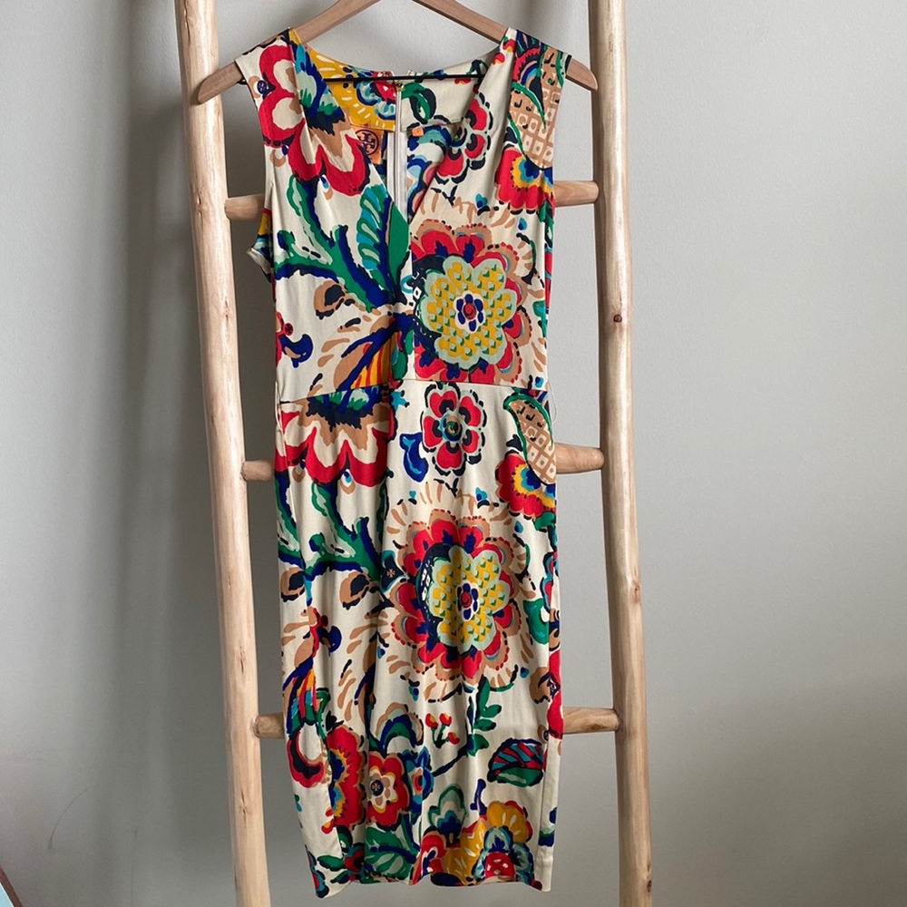 Tory Burch Silk Floral Multicolor Dress Small